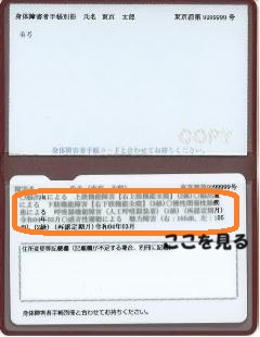 身体障害者手帳サンプル