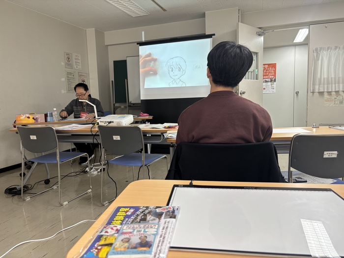 アニメーター体験の様子