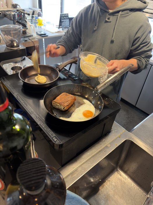a scene of cooking