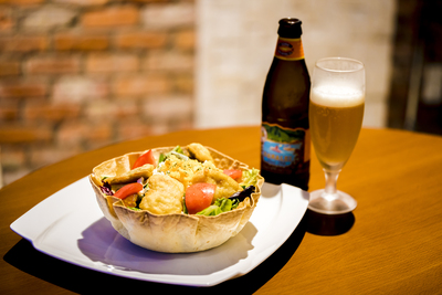 ミモザサラダとビール