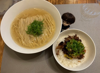 かけらぁめん、ねぎチャーシュー丼