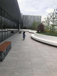 屋上庭園のベンチ