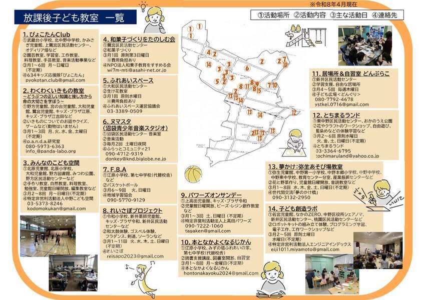 放課後子ども教室パンフレット（裏）