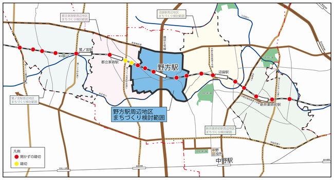 野方駅周辺地区の検討範囲図
